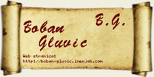 Boban Gluvić vizit kartica